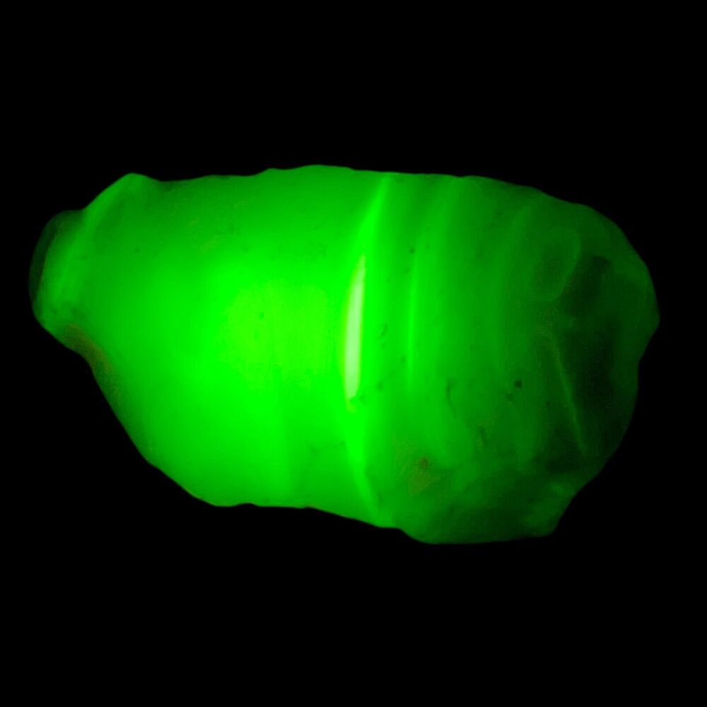 Pink Cream Layered Art Glass Cullet Glowing Uranium Slag Glass #4GX232‎
